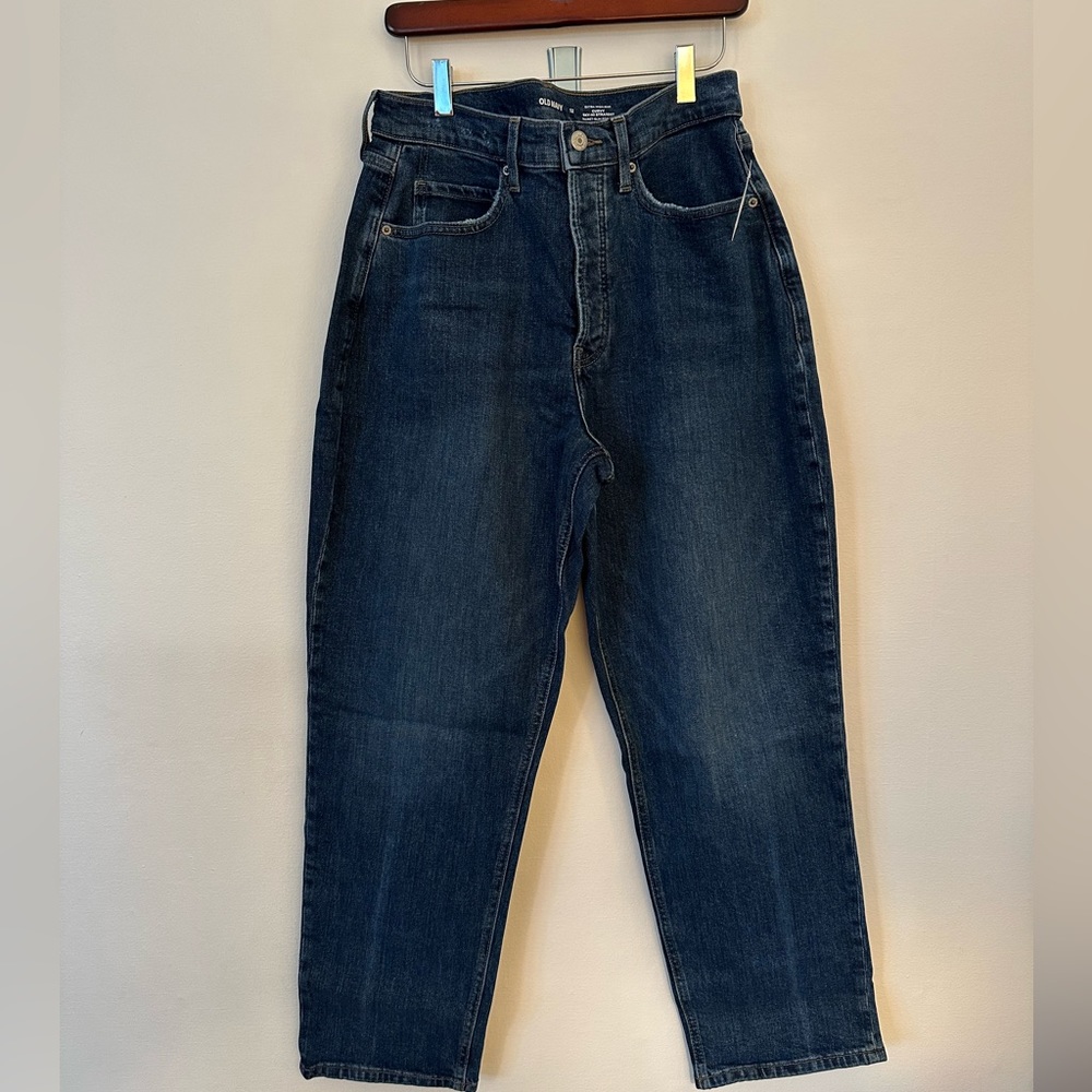 Old Navy Curvy Extra High-Waist Button Fly Sky-Hi Straight Jeans - 12 Reg | NWT